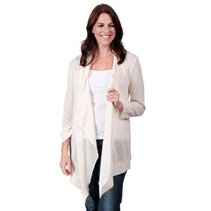 Le Moda Ladies Long Sleeve Cardigan (HH) at Linda Anderson. color_white