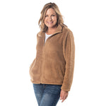 Load image into Gallery viewer, Camel Teddy Bear Sherpa Fleece Full Zip Jacket

