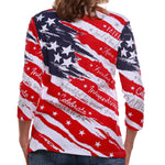 Load image into Gallery viewer, Women&#39;s Americana 3/4 Sleeve Top
