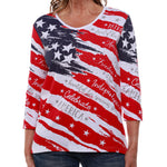 Load image into Gallery viewer, Women&#39;s Americana 3/4 Sleeve Top
