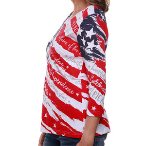 Women's Americana 3/4 Sleeve Top