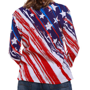 Women's American Flag 3/4 Sleeve Top
