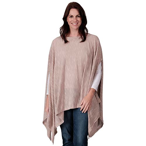 Le Moda Ladies Poncho with ethereal sleeves - One size at Linda Anderson. color_camel