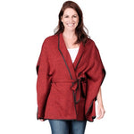 Load image into Gallery viewer, Le Moda Faux Wool Cape with Belt Closure - One Size at Linda Anderson
