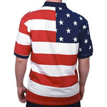 Load image into Gallery viewer, Horizontal American Flag Patriotic Mens Polo Shirt at Linda Anderson
