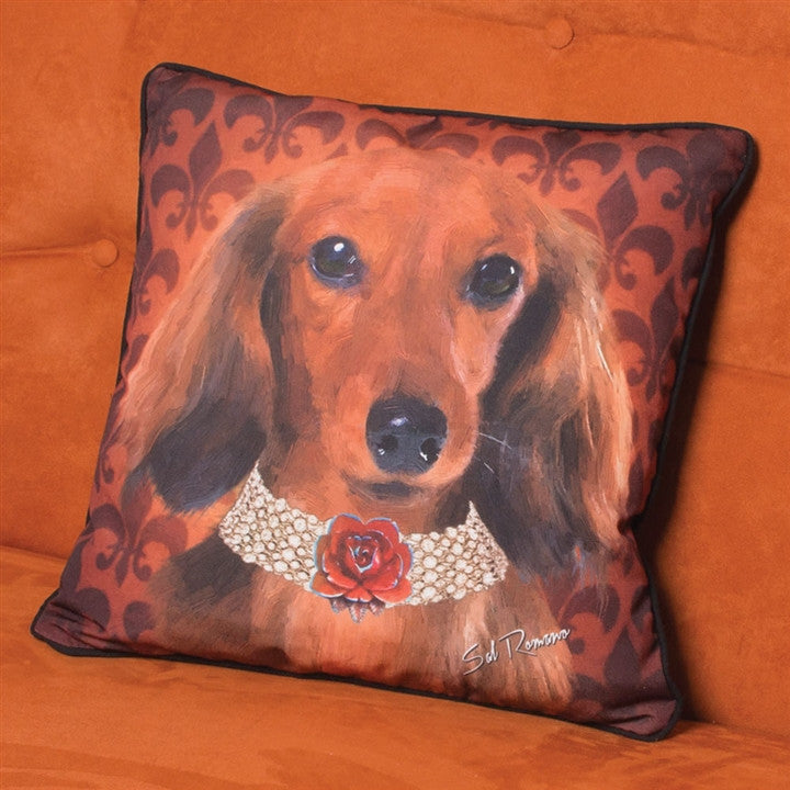 Penny the Red Doxie Pillow at Linda Anderson