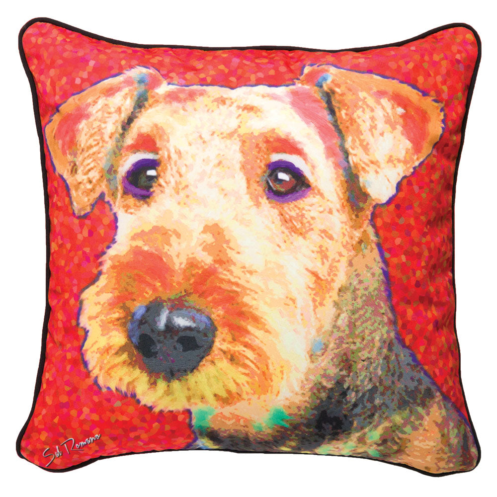 Thornton the Airedale Pillow at Linda Anderson