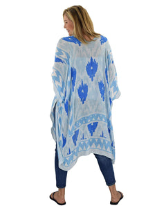 Le Moda Ladies Viscose Kimono - Blue at Linda Anderson