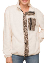Load image into Gallery viewer, Fleece Jacket with Leopard Print at Linda Anderson
