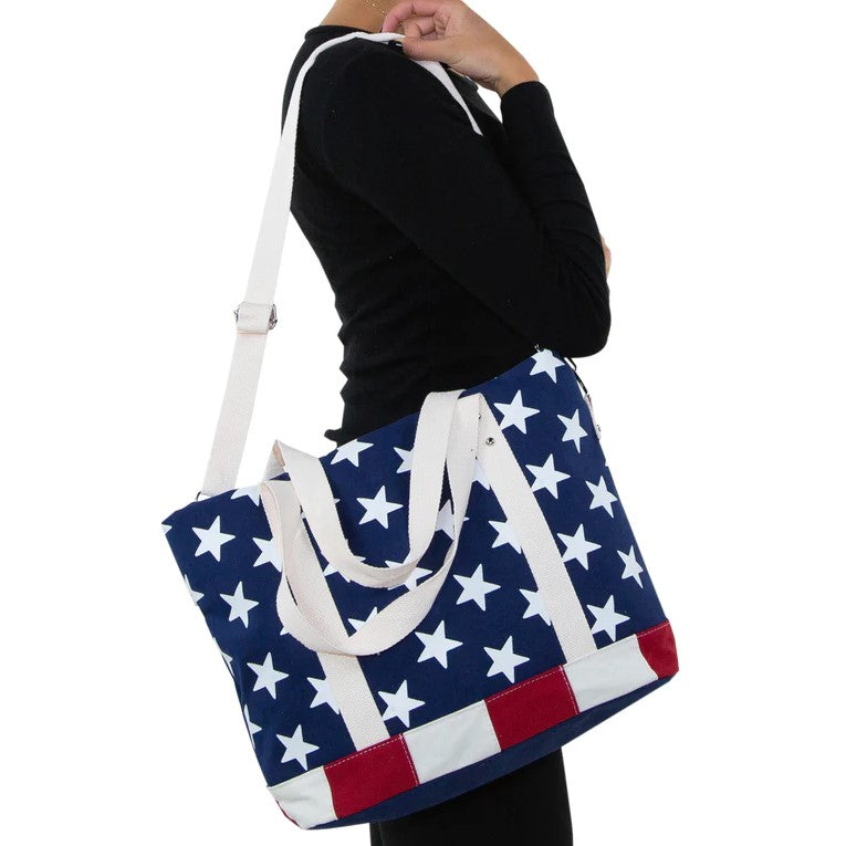 Americana Patriotic Canvas Bag Tote