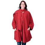 Load image into Gallery viewer, Knit Fleece Wrap &amp; Glove Set - Red at Linda Anderson
