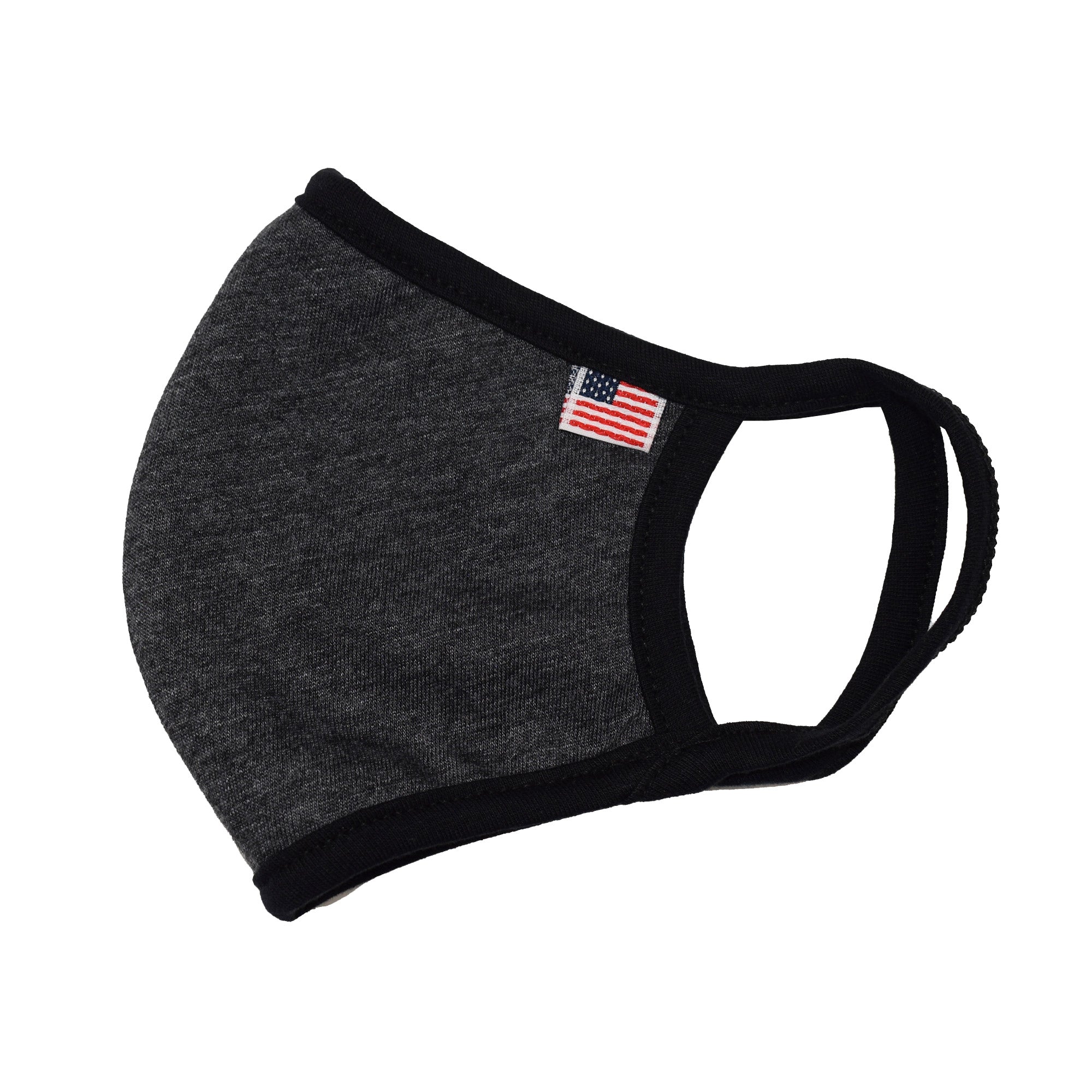 USA Flag Solid Face Mask Gray