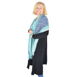Load image into Gallery viewer, Turquoise Shimmer Scarf
