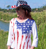 Load image into Gallery viewer, Old Glory 3/4 Sleeve Top
