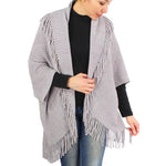 Load image into Gallery viewer, Womens Chenille Tassel Trim Vest Shrug at Linda Anderson. color_grey
