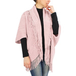 Load image into Gallery viewer, Womens Chenille Tassel Trim Vest Shrug at Linda Anderson. color_pink
