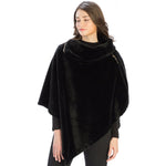Load image into Gallery viewer, Le Moda Solid Fur Collar Poncho with Zipper at Linda Anderson
