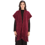 Load image into Gallery viewer, Le Moda Solid Knitted Kaftan Vest with Tassels at Linda Anderson
