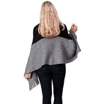 Load image into Gallery viewer, Two Tone Big Zipper Oblong Poncho-Scarf FOH7256-B/G at Linda Anderson
