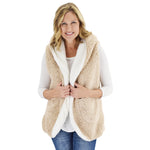 Load image into Gallery viewer, Le Moda Reversible Sherpa Vest - Camel/Ivory at Linda Anderson
