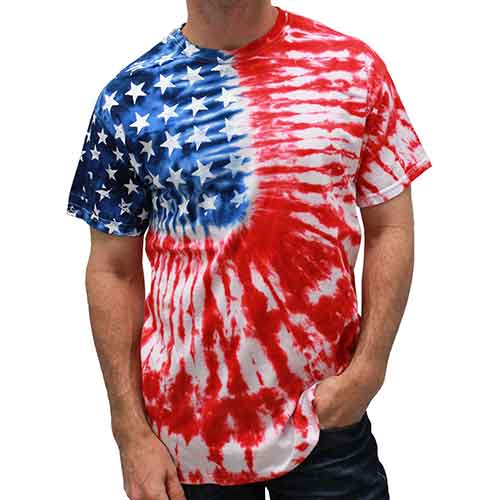 Patriotic t shirt Tie Dye Painted Stars - The Flag Shirt