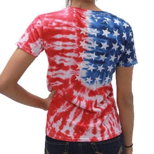 Ladies Tie Dye Flag T-Shirt - The Flag Shirt
