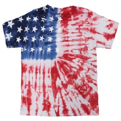 Tie Dye Flag Shirt Red White Blue American USA T-Shirt
