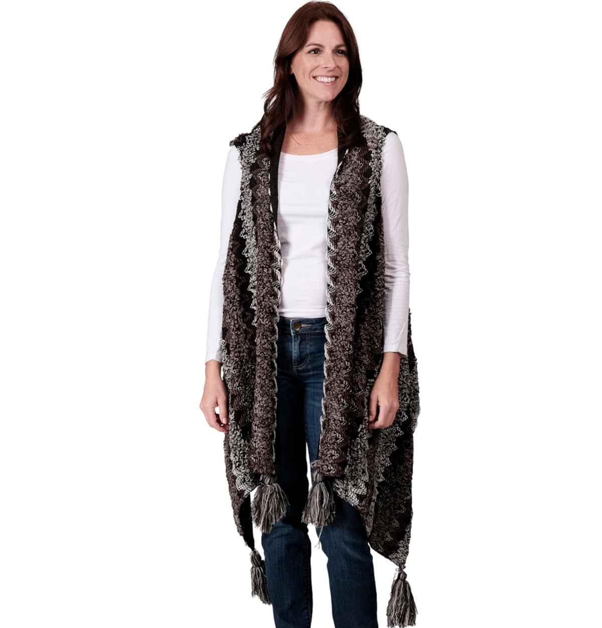 Womens Multi-Color Textured Vest at Linda Anderson