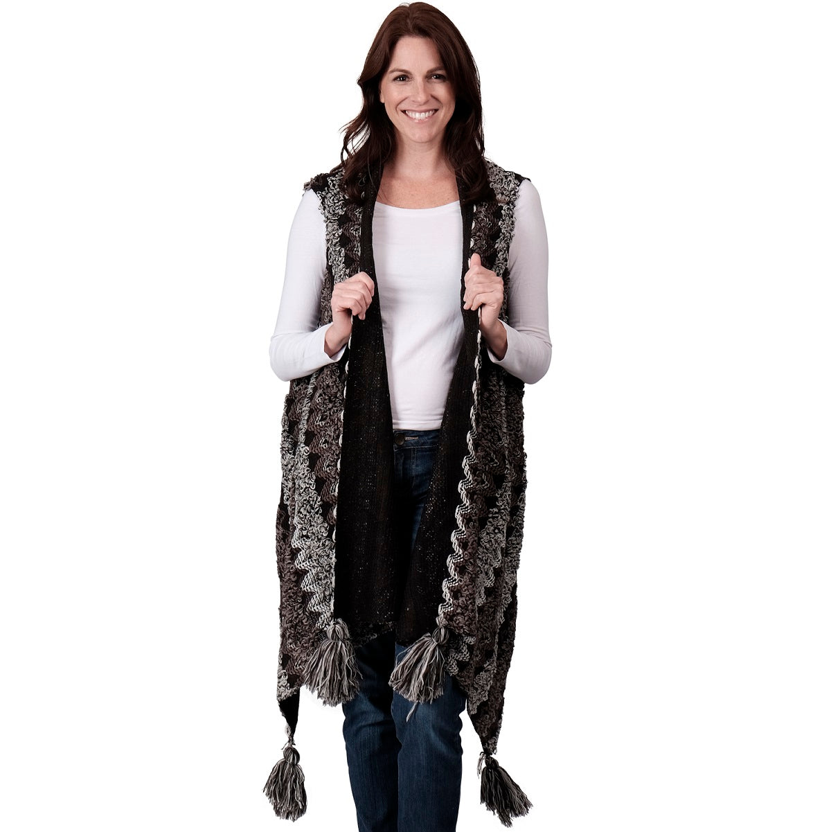 Womens Multi-Color Textured Vest at Linda Anderson