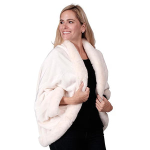 Le Moda Women's Polyester Fur Shawl Coat-One Size at Linda Anderson