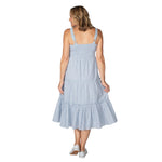 Load image into Gallery viewer, Blue Dobby Smocked Tiered Sun Dress
