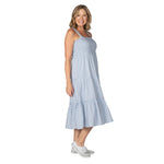 Load image into Gallery viewer, Blue Dobby Smocked Tiered Sun Dress

