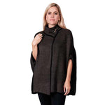 Load image into Gallery viewer, Le Moda Ladies Ruana Knit Cape - Black at Linda Anderson

