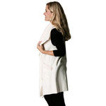 Load image into Gallery viewer, Le Moda Women’s Sherpa Trimmed Fleece Vest at Linda Anderson. color_white
