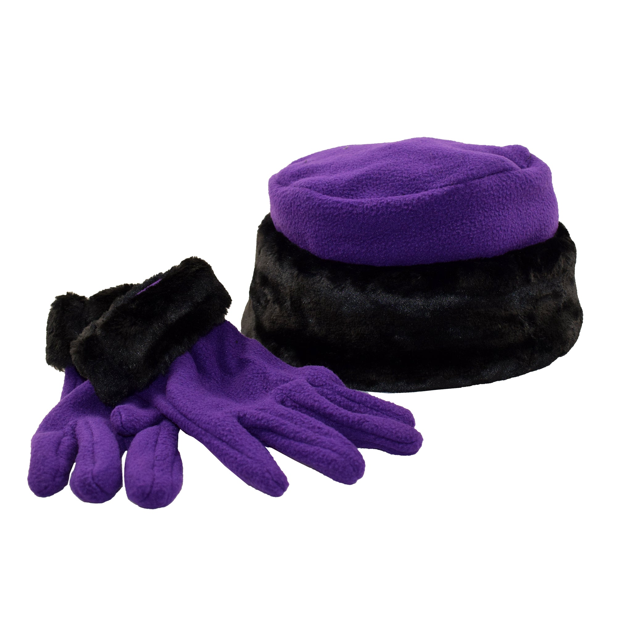 Le Moda Women's Faux Fur Trim Gloves and Hat Set at Linda Anderson