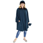 Load image into Gallery viewer, Le Moda Women&#39;s Black Fur Collar Polar Fleece Wrap with Matching Gloves and Hat-One Size Fits All at Linda Anderson. color_teal
