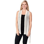 Load image into Gallery viewer, Le Moda Women’s Sleeveless Sheer Open Stitch Vest Cardigan at Linda Anderson. color_white
