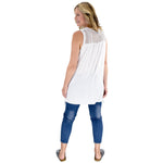 Load image into Gallery viewer, Womens Popcorn Knit Tank Tunic - White at Linda Anderson
