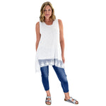 Load image into Gallery viewer, Womens Popcorn Knit Tank Tunic - White at Linda Anderson
