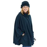 Load image into Gallery viewer, Le Moda Women&#39;s Ruffed collar Fleece Wrap with Matching Gloves and Hat - One Size Fits All at Linda Anderson. color_teal
