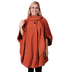 Le Moda Women’s Wrap with Integrated Pleated Scarf - One Size Fits All at Linda Anderson