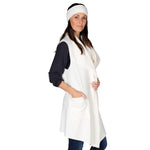 Load image into Gallery viewer, Le Moda Women’s Pocketed Open Front Fleece Vest  Cardigan with Headband at Linda Anderson. color_white
