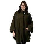 Load image into Gallery viewer, Fleece Wrap High Neck w/Big Button One Size Olive at Linda Anderson
