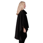 Load image into Gallery viewer, Le Moda Pleated Fleece Poncho with Shawl Collar at Linda Anderson. color_black
