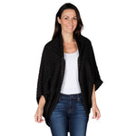 Load image into Gallery viewer, Le Moda Women&#39;s Plush Pleated Cozy Fleece Cocoon Cardigan - One Size Fits All at Linda Anderson color_black
