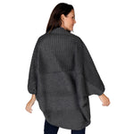 Load image into Gallery viewer, Le Moda Women&#39;s Plush Pleated Cozy Fleece Cocoon Cardigan - One Size Fits All at Linda Anderson color_charcoal
