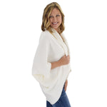 Load image into Gallery viewer, Le Moda Women&#39;s Plush Pleated Cozy Fleece Cocoon Cardigan - One Size Fits All at Linda Anderson color_white

