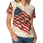 Load image into Gallery viewer, Waving American Flag Polo Shirt
