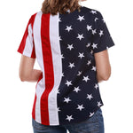 Load image into Gallery viewer, Women&#39;s 100% Cotton Stars and Stripes Short Sleeve Shirt
