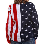 Load image into Gallery viewer, Women&#39;s 100% Cotton Stars and Stripes Long Sleeve Shirt
